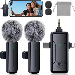 Wireless Mini Lavalier Microphone for iPhone - 3 in 1 Bluetooth Microphone with Noise Reduction, Plug & Play Lapel Mic for iPad Android, 360°Clip Mic for Video Recording Vlog YouTube TikTok Podcast