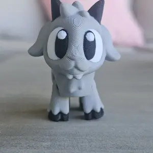 Gray Goat Flexi Desk Pet Decor Small 3D Printed Goat Figurine for Home Decor and Gift Ideas