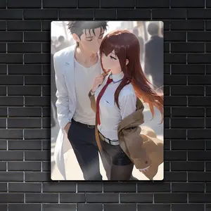 Kurisu Makise Metal Art - Okabe Rintarou Poster - Steins Gate Anime - Romance Wall Gift( Unframed - Print Only )