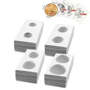 200 4 Sizes Coin Holder Cardboard Mylar Paper Flip 2x2 for Collection Album Book