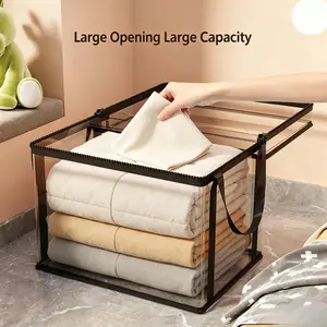Transparent PVC Zipper Storage Bin With Carry Handles, Dustproof Sturdy Container Designed For Toys And Plush Dolls, Practical Household Organizer For Kids Bedrooms, Play Spaces And Indoor Living Area Arrangement Clear Plastic Boxes Clear Holder Box