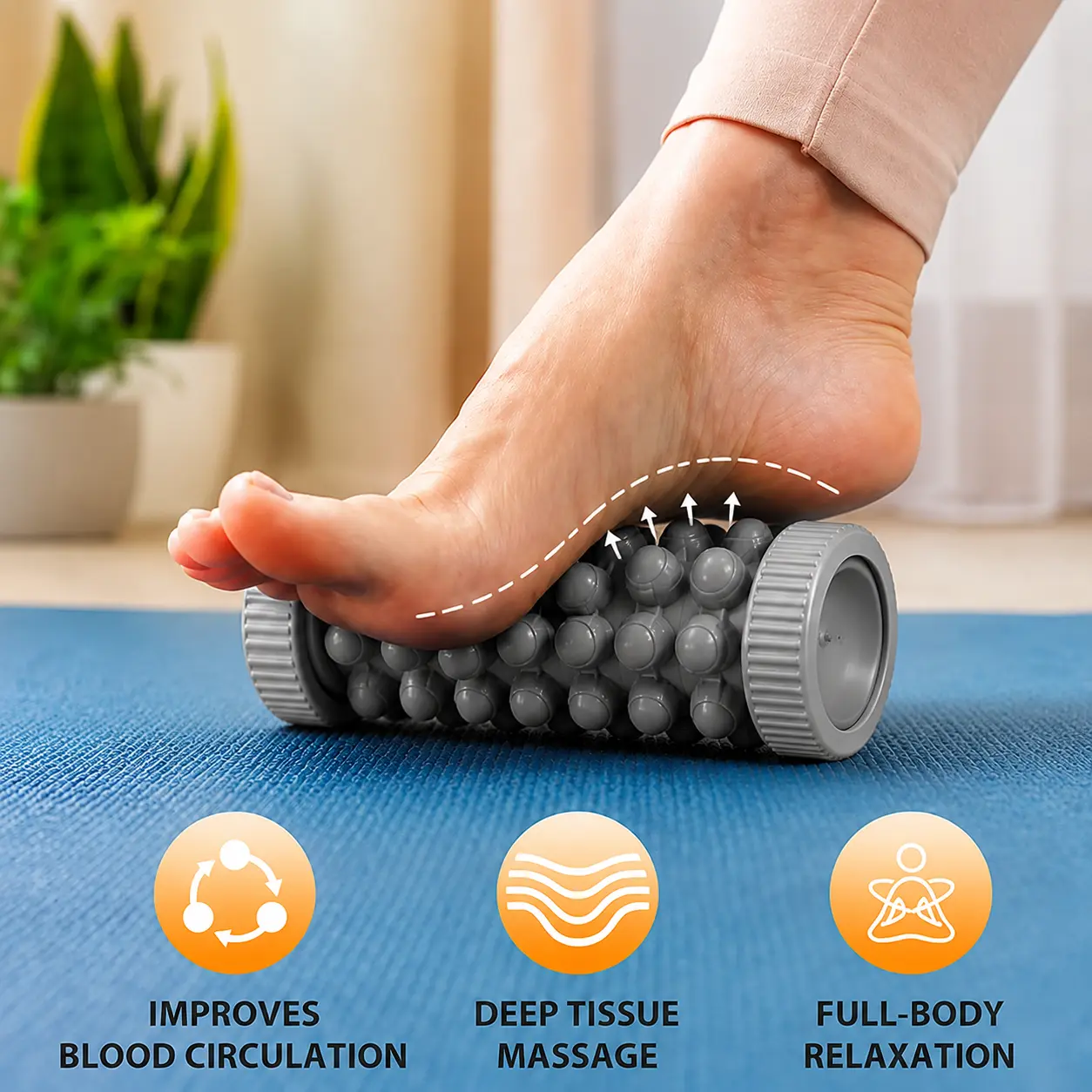 Yoga&Pilates Inspired Manual Foot Massager, for Plantar Fasciitis Arch Heel Care, Foot Massage Roller, Deep Tissue Foot Rubs Foot massager for Circulation and Pain Relief & Foot Soreness Recovery
