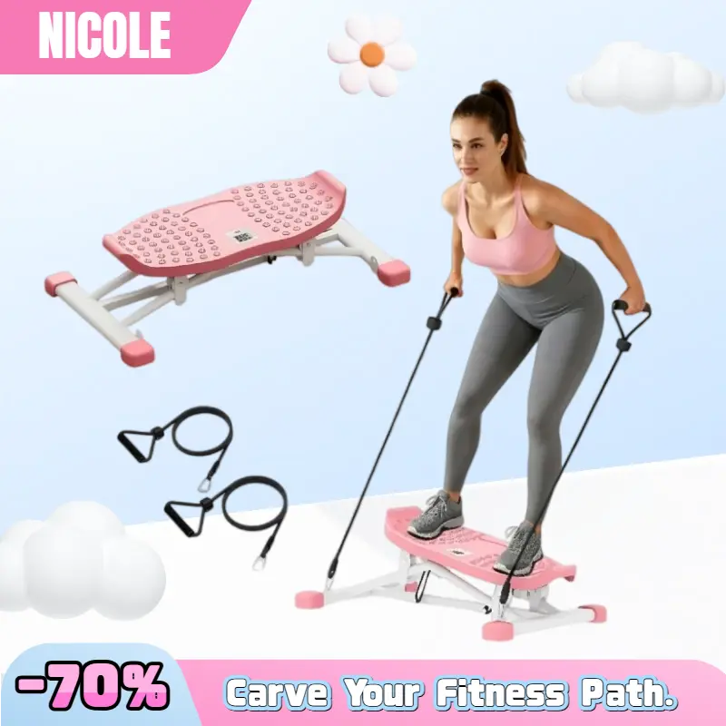 Nicole Selection Foldable Home Ski Machine - Full-Body Skiing Cardio Equipment, 120 kg Load Capacity, Multi-Functional, Equipped with Digital Display