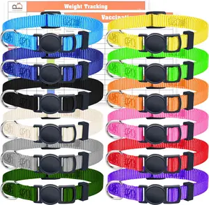 Puppy ID Collars - Super Soft Nylon Whelping Set - Adjustable Breakaway Litter for Pups - Assorted Colors Plain & Identification With 2 Record Keeping Charts - Set of 12 (S)
