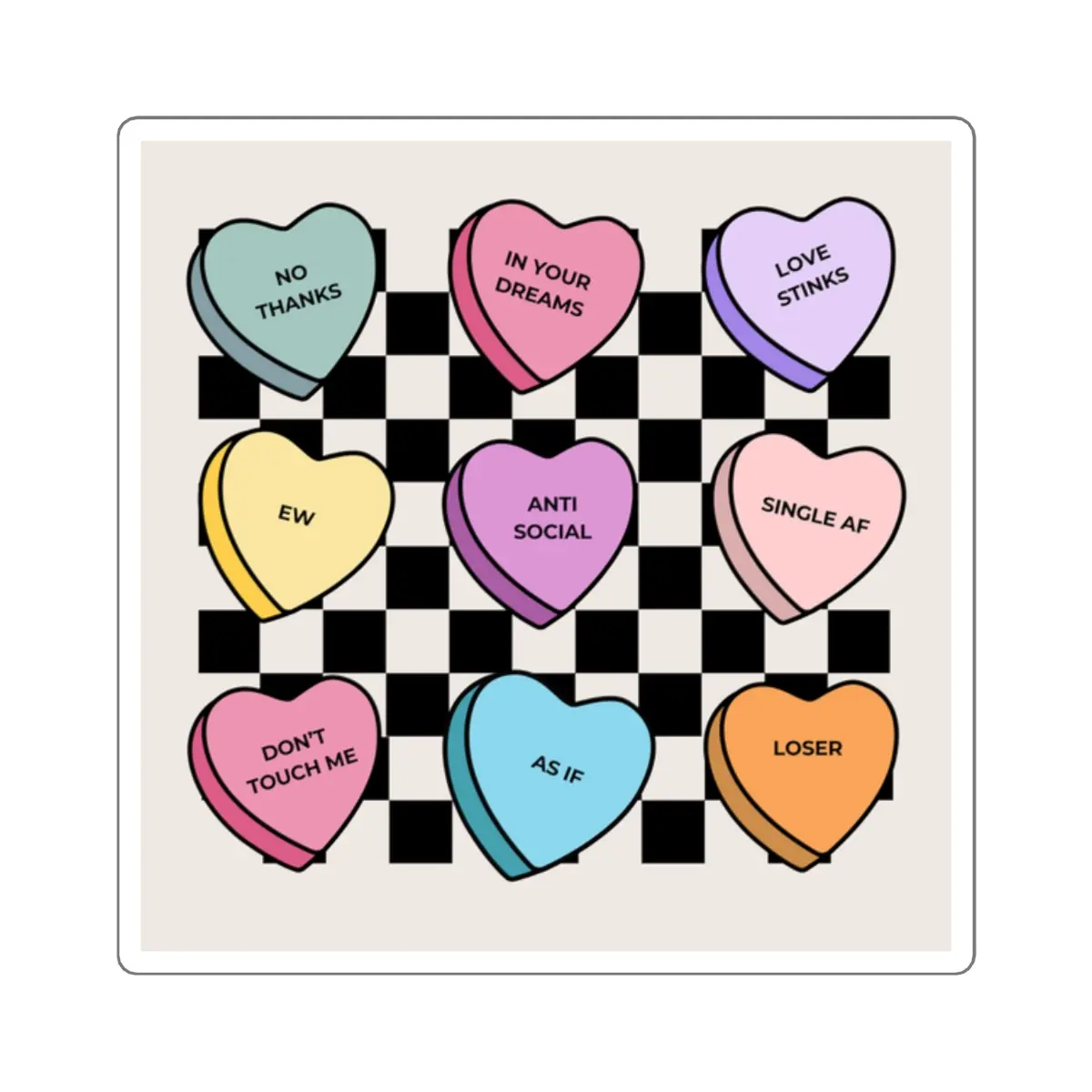 2x2 Cheeky Conversation Heart Square Sticker