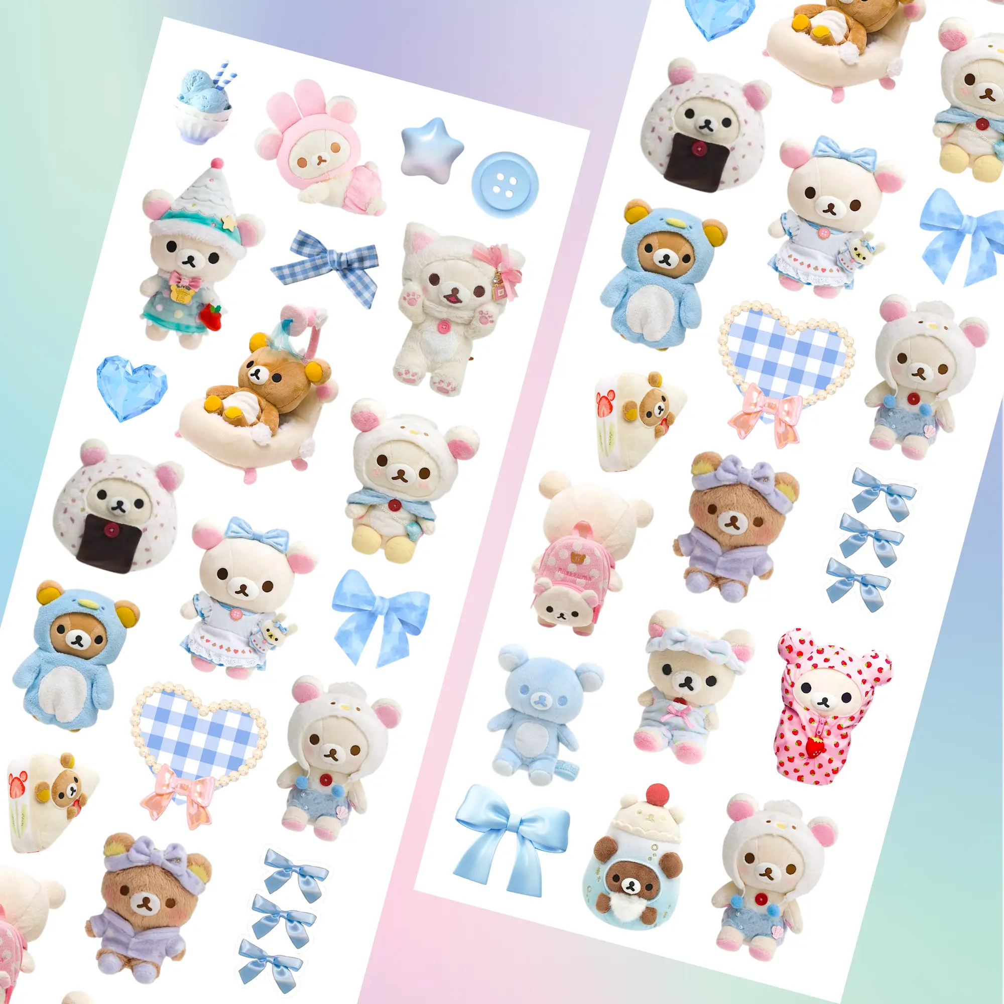 Kawaii Plushie Sticker Sheet Kawaii Plushie Sticker Sheet