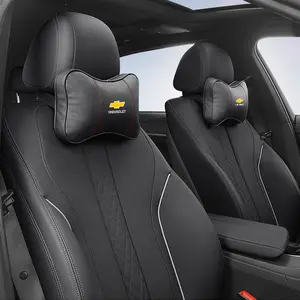 Premium Leather Car Headrest Cervical Spine Neck Pillow, Comfortable Support Cushion for Chevrolet Cruze Sonic Silverado Trax Camaro