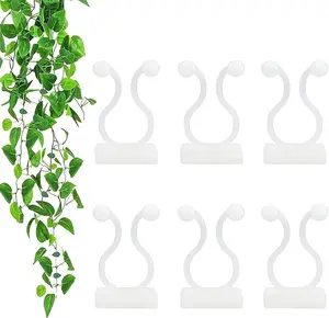Plant Climbing Wall Fixture Clips,100Pcs Plant Fixer Self-Adhesive Hook,Garden Vegetable Plant Support Binding Clip Invisible Wall Vines.