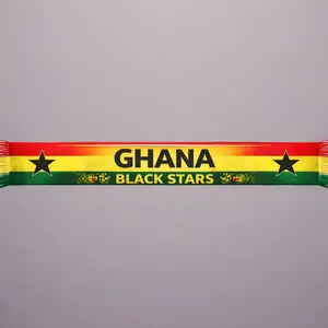 Ghana Flag Scarf - Unisex Stylish Fashion Accessory, Flag Stripe, Graphic Multicolor, Multi Use, Patriotic Style, African Design Scarf, Flag Stripe Scarves, Graphic Multicolor Scarves