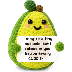 Positive Emotional Avocado Easter Basket Essentials Stuffers Gift for Teen Girls Boys Mini Cheer Up Crochet Brithday Gifts for Mother Graduation Teacher Appreciation Cute Decor
