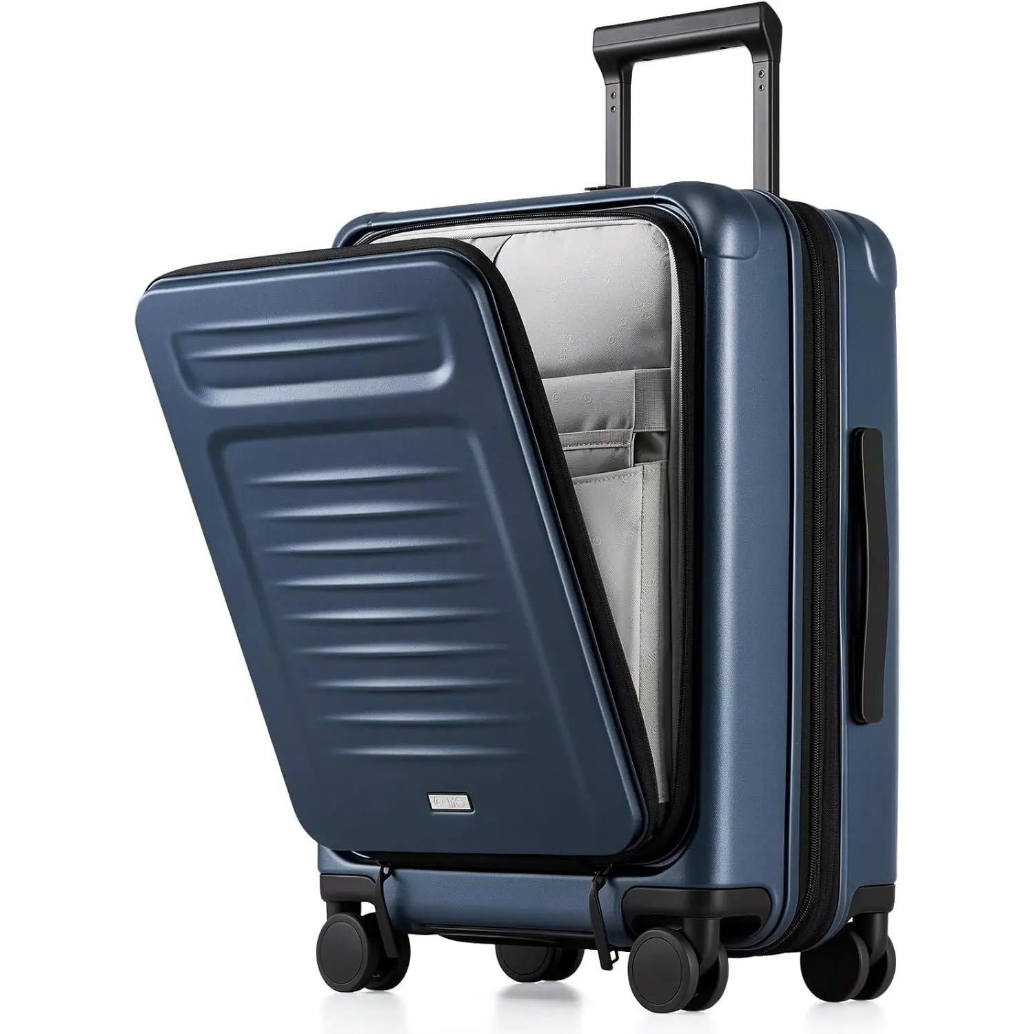 Coolife Carry-On Luggage 22x14x9 - PC Hardside Carryon with Front Laptop Compartment, Expandable 42-47L, Dual TSA Locks, Quiet 360° Spinner Wheels, Lightweight Virgin Polycarbonate for Business Trips