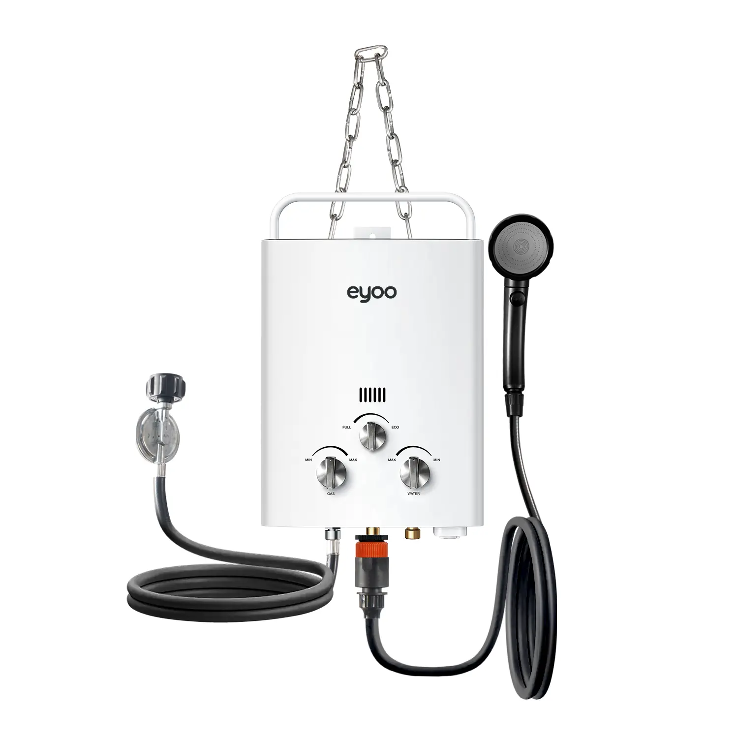 eyoo 1.32 GPM Portable Propane Water Heater, 34,000 BTU 5L Tankless Water Heater Gas for Outdoor, Portable Propane Water Heater for Camping