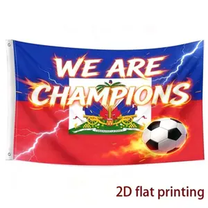 Haiti 2026 Football Theme Banner –3x5FT Fan Cheer Flag & Decorative Party Banner ** Sh JDJKSAHF** Haitian Flag