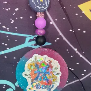 Zodiac Car Freshies - Beaded Necklace with Colorful Beads and Decorative Elements