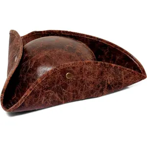 Distressed Faux Leather Pirate Tricorn Hat for Adults -  Style Pirate Tricorn Hat for Men & Women