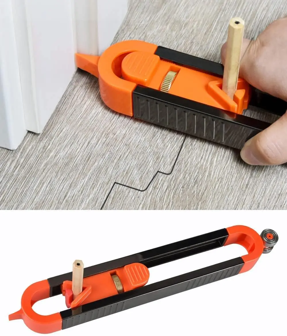 Precision Contour Gauge with LockFeature - Professional Wood Scribing Tool forFlooring & Cabinetry, Adjustable Profile Gauge forTile, Pipe, DIY Projects Handle Portable excellent Woodworking