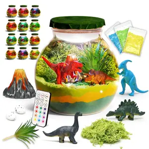 Kids DIY Dinosaur Micro Landscape Night Light, 13 Color Lights, Remote Control, Bedroom Ambiance Lamp, Birthday Gift for Boys Aged 3+