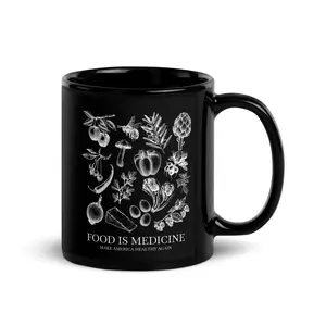 Food is Healing Black Glossy Mug