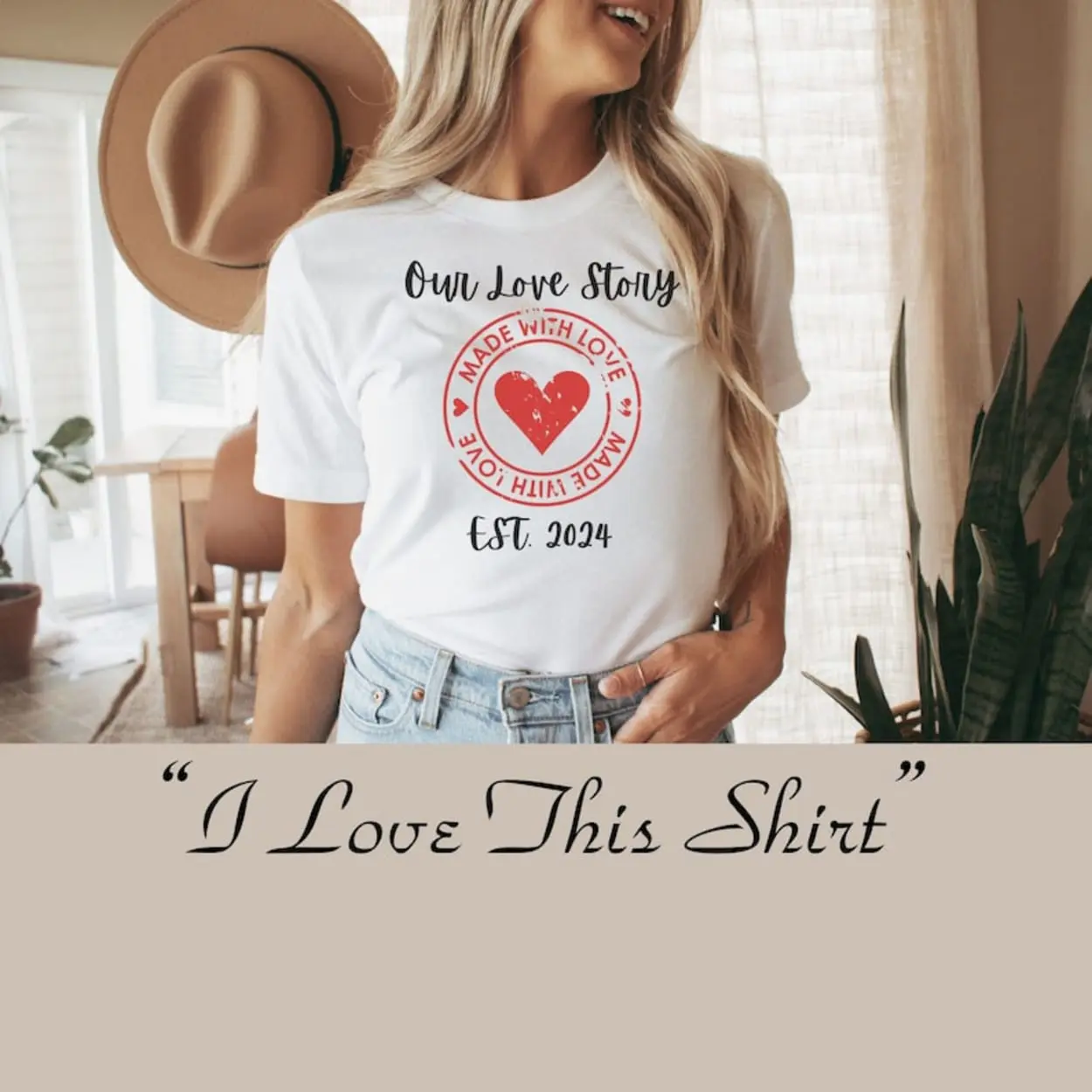 Personalized Make With Love Our Love Story Custom Date Hoodie, Hooded Sweatshirt, T-shirt for Men Women