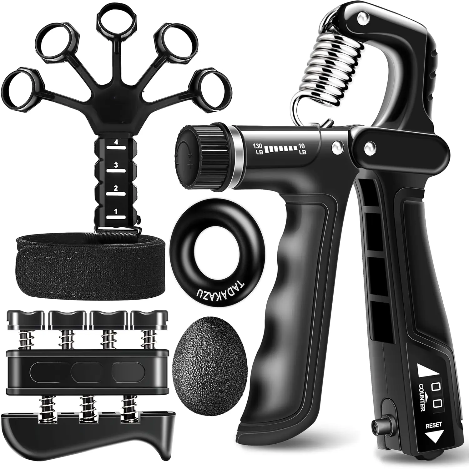 Grip Strength Trainer Kits (5 Pack), Forearm Strengthener with ...