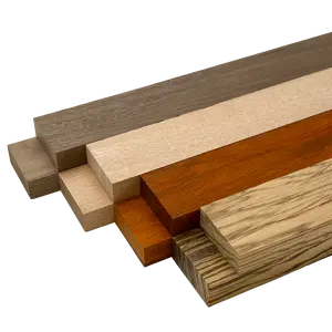 Imported Exotic Hardwood Variety Pack - Zebrawood, Walnut, Padauk, Okoume - 3/4" x 2" (8 Pcs)