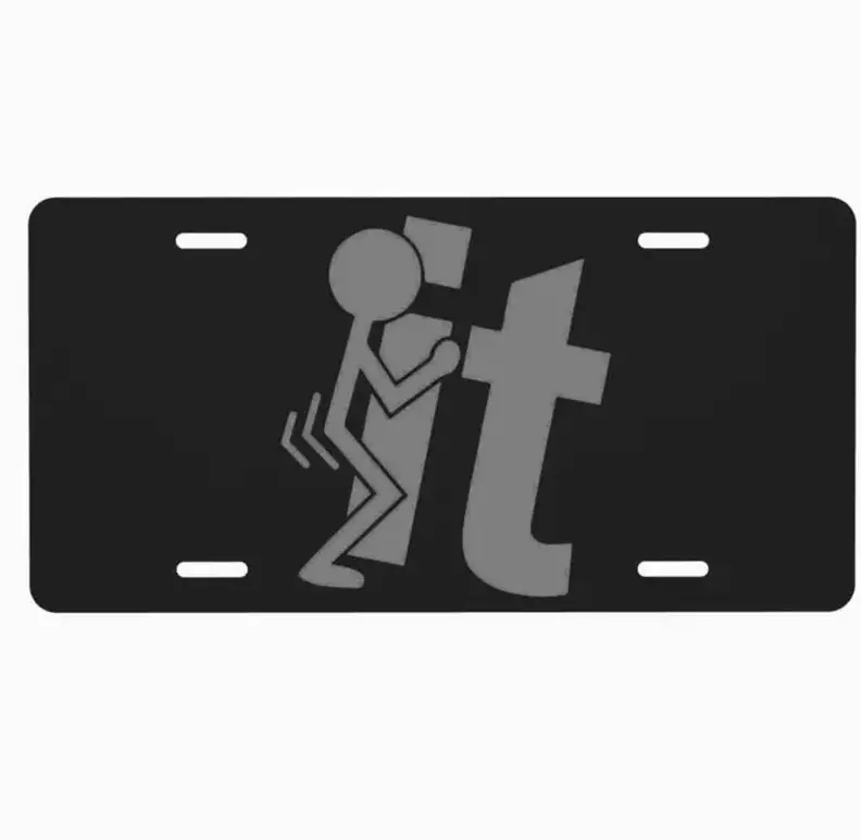 [Funny Attitude Style] Fck It License Plate, Funny Attitude Aluminum Vanity Front Tag, Custom Truck Car Tag, Novelty Vehicle Decor, Humorous Auto Accessory Gift