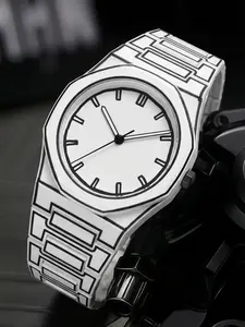 A popular men's cartoon anime line white silicon tape skin friendly soft simple personality versatile recognition high fashion piece Analog Watch quartz wristwatch Fashionable Watches