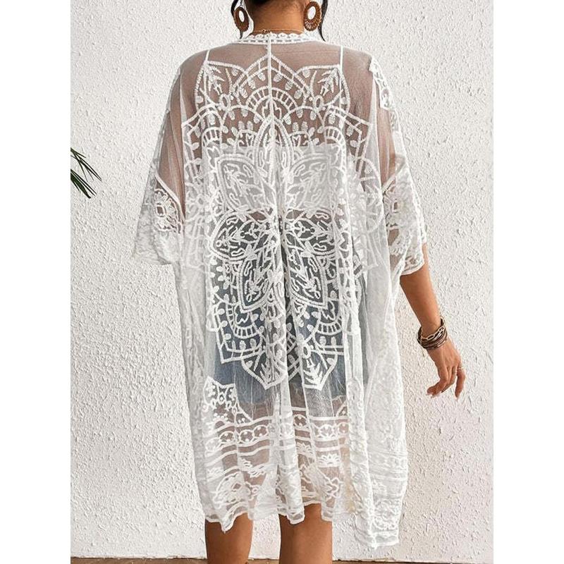 Women's Summer Long Flowy Kimono Cardigans Boho Chiffon Beach Cover Up Tops