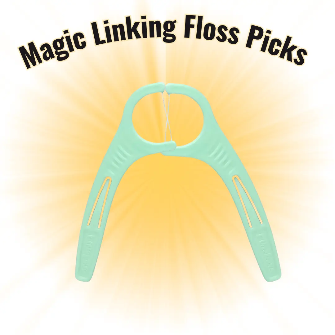 Chuck Crespo Flosso Linking Floss Picks Magic Trick - Organic & Easy to Perform - Includes Gimmicks & Video Instructions - Pocket-Sized