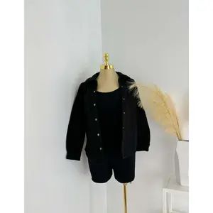 Valentina Wool Shacket In The Color Black