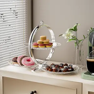Nordic Light Luxury Multi-Layer Fruit Tray, Household Snack and Candy Box, Cake Dessert Afternoon Tea Display Storage Rack, Display Riser