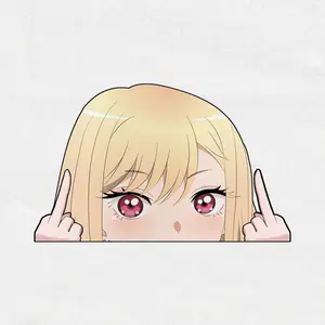 Marin Kitagawa Peeker Anime Sticker – Cute Waifu Car Window Decal, My Dress-Up Darling Vinyl Sticker, Waterproof Laptop Sticker, Kawaii Anime Gift