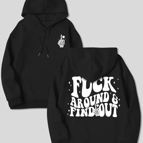 Women's Letter Print Drop Shoulder Gothic Printed Hoodie, Casual Drawstring Pocket Hooded Sweatshirt for Daily Holiday Outdoor Wear, Fall & Winter, Graphic Hoodies