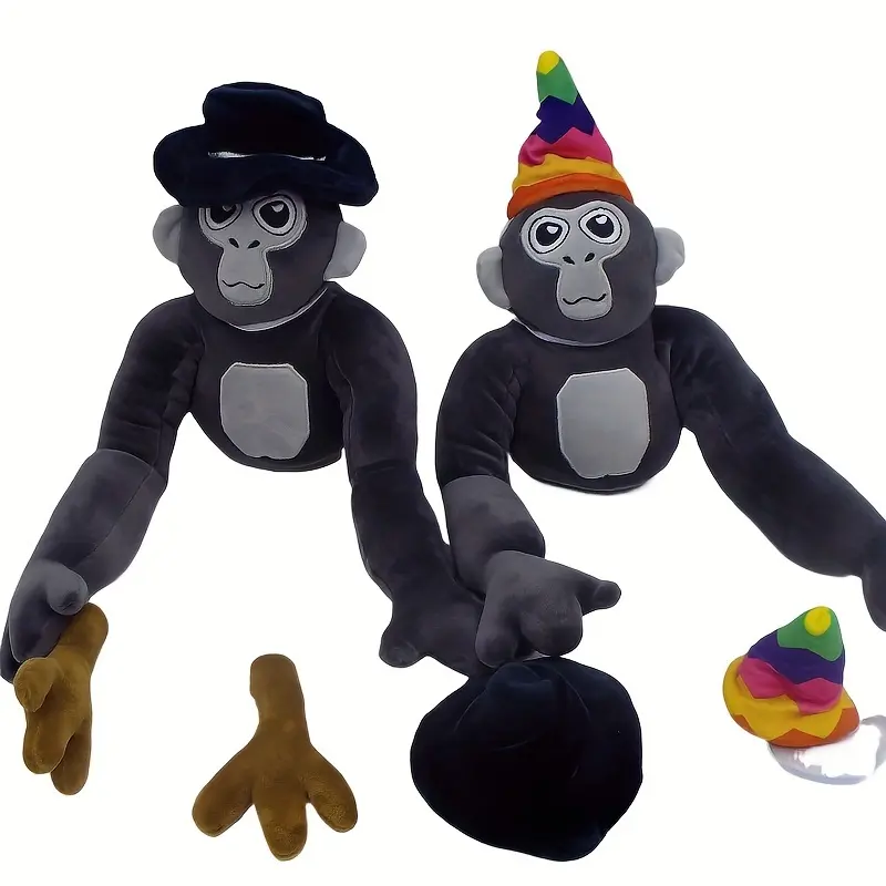 1set Cute Gorilla Monkey Plush Doll, Holiday Gift, Suitable For Christmas Halloween Gift