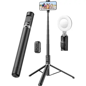 72" Cell Phone Selfie Stick Tripod,  Selfie Stick -in-1 with Integrated Remote, Extendable Travel Smartphone Tripod Stand Compatible with  17/16/15/14/13/Android