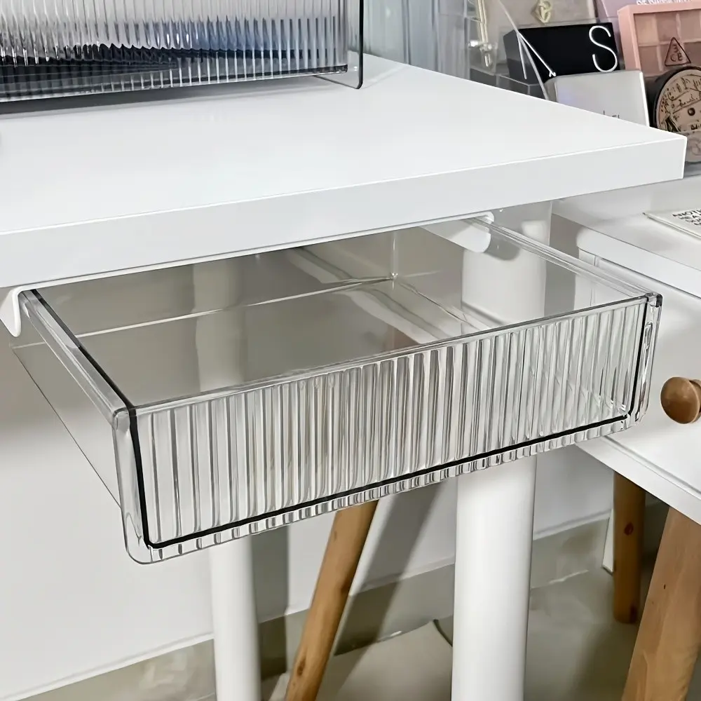 Office Desk Drawer Organizer, Transparent Storage Box, Cosmetic Organiser, Suitable for Stationery, Office and Student Desks, Wall-Mounted Design, Desk Accessories, Office Accessory, Work Organizer, Home Office Storage, Clear Desk Organizer
