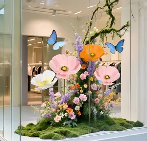 Giant Flowers   Christmas   Decoration ,Jumbo Decorative Props for Shopping Mall Christmas Tree Displays, Xmas Installations & Retail Window Decor. Extra Large Faux Flowers for Business use.