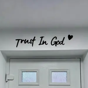 Trust In God 3D No-Drill Wall Decal｜Acrylic Texture, Easy Peel & Stick. Versatile for Any Room, Infuse Your Home with Serenity & Faith Create a Personalized Home Vibe