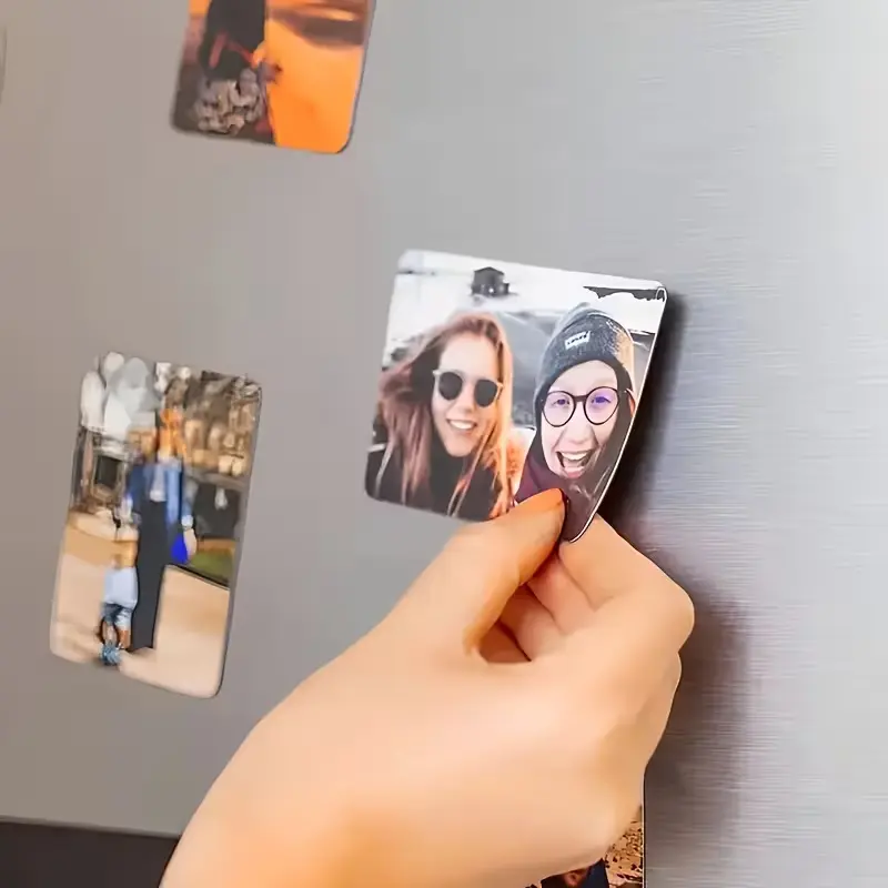 DIY Print Fridge Deco Refrigerator Magnets - 30PCS with 10 Sets of 3 Blank Sheets, Personalized Home Decor for Family Pictures