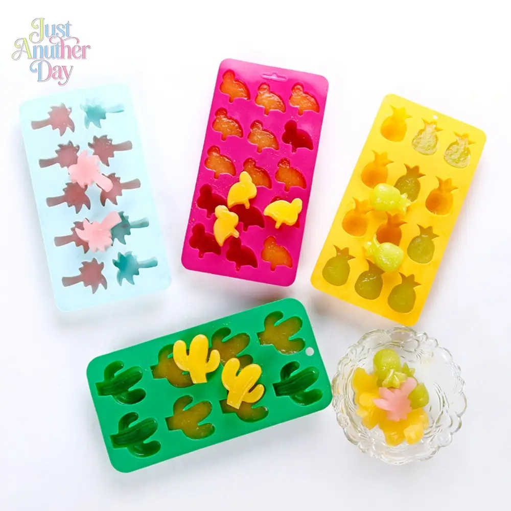 Cute Shaped Silicone Ice Cube Trays, Cactus, Pineapple & Penguin Ice Molds, Food Grade Silicone Ice Cube Molds for Drinks, Cocktails, Whiskey, Chocolate, Jelly Making