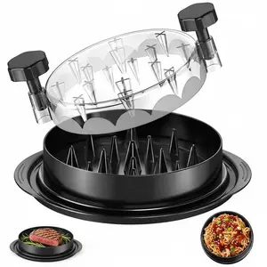 Quick Meat Shredder with Visible Lid | Manual Chicken Shredder Tool for Pulled Pork & Beef | BPA-Free Meat Slicer with Ergonomic Handle & Anti-Slip Base | Must-Have Kitchen Gadget for Meal Prep (Black)