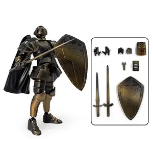 Medieval Retro Style Warrior Action Figure 15cm Multi-Joint Movable Model with Battle Damage Texture Articulated Joints for Collectors Gifts
