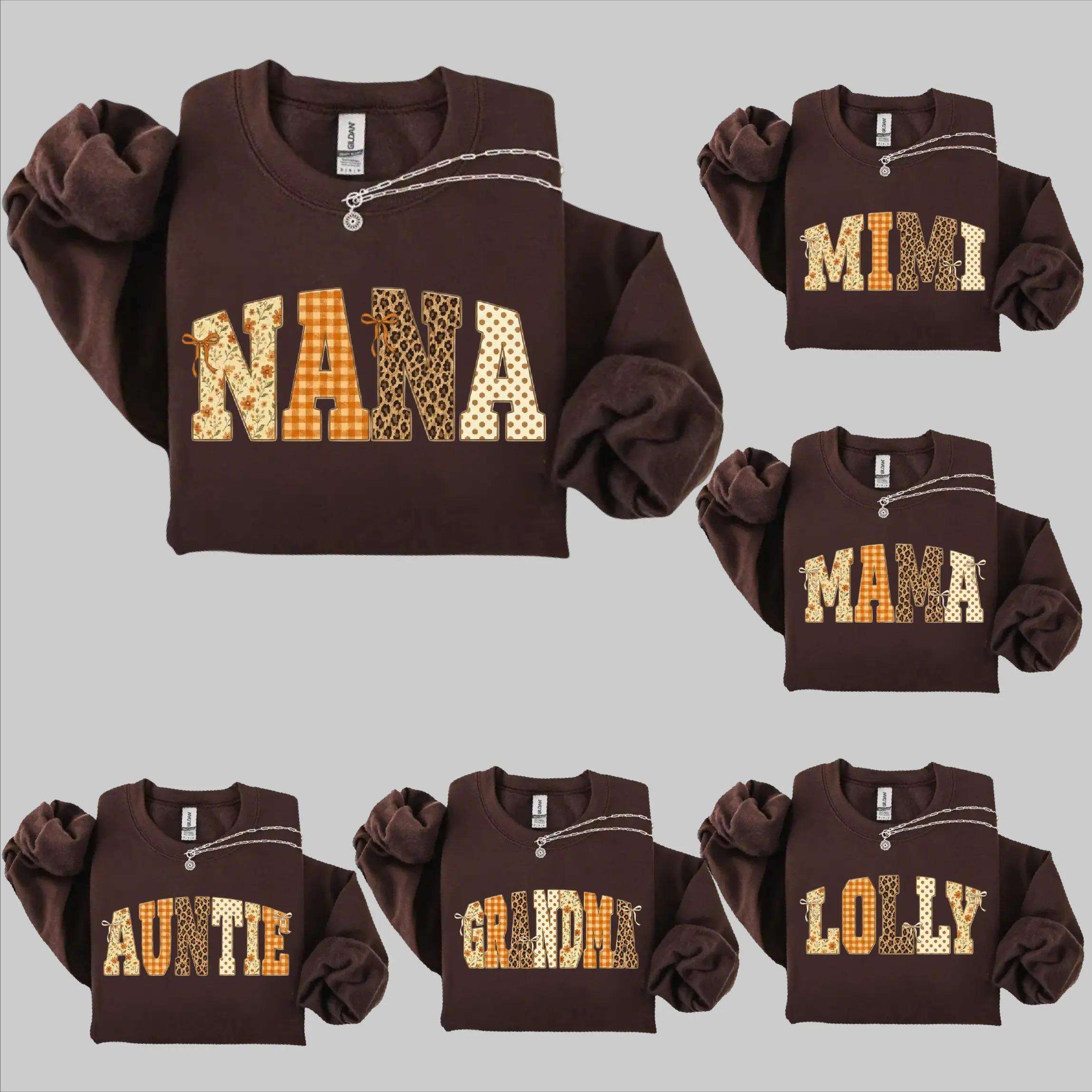 Personalized Halloween Mama Sweatshirt, Vintage Fall Gingham Crewneck, Custom Family Gift for Women