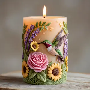 High Precision Silicone Candle Mold, Reusable DIY Aromatherapy Wax Melt Maker, Handmade Craft Tool for Feather & Petal Details, Molding