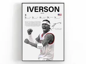 Allen Iverson Wall Art, Basketball Player Poster, Sports Room Decor, Athlete Print, Game Day Art, Bedroom Wall Décor