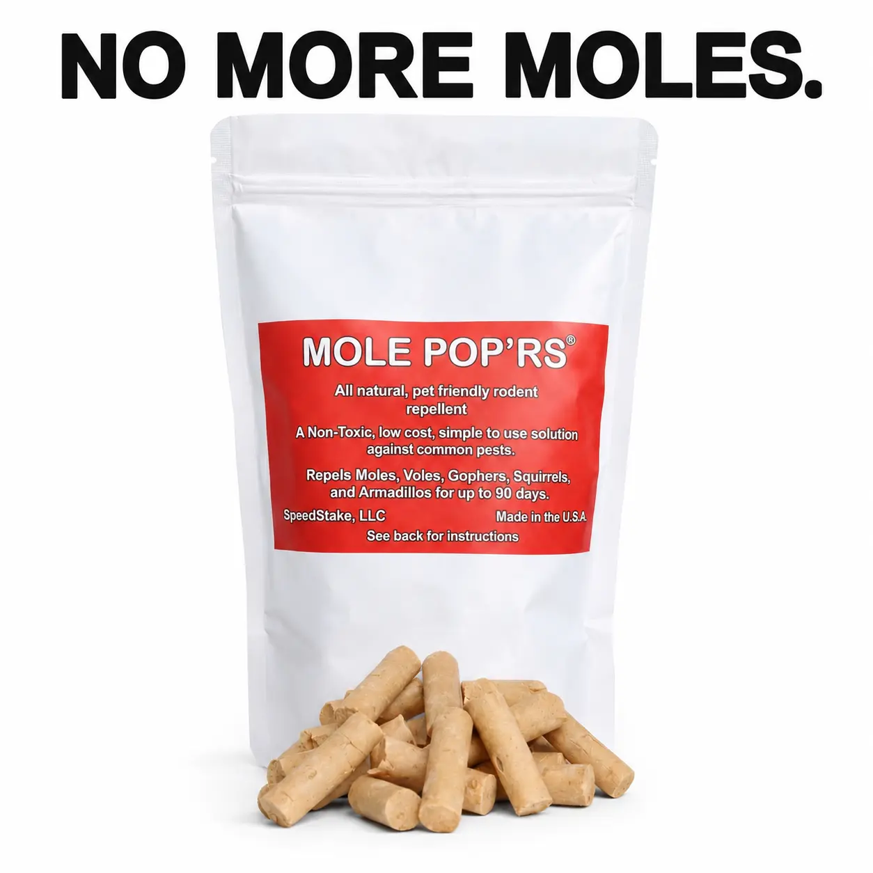 Mole Pop'rs Rodent Repellent | All Natural, Pet friendly, Non-toxic