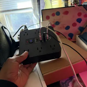 16-in-1 multifunctional power strip combines sockets, surge protectors, and power switches into one, with 12 power outlets, 2 USB ports, and 2 Type-C charging ports. It has a beautiful appearance and is suitable for use in both homes and offices.