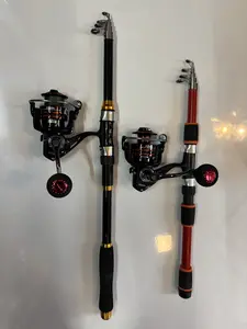 Fishing pole set telescopic easy store 6 foot