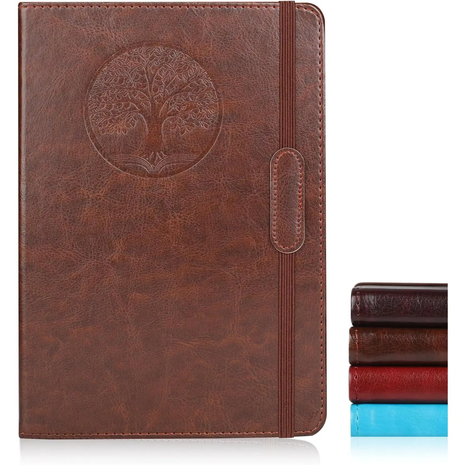 Journal for Women Men, Lined Journaling Notebooks A5 5.7X 8.3 in, Hardcover Leather Journal Diary 160 Pages, Journals for Writing, Travel, Business,  & School (Brown)