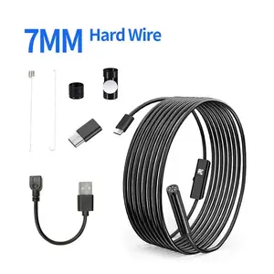Android Endoscope Camera 7mm  Micro USB Type C Borescope Mini Camera LED Car Inspection For Android PC